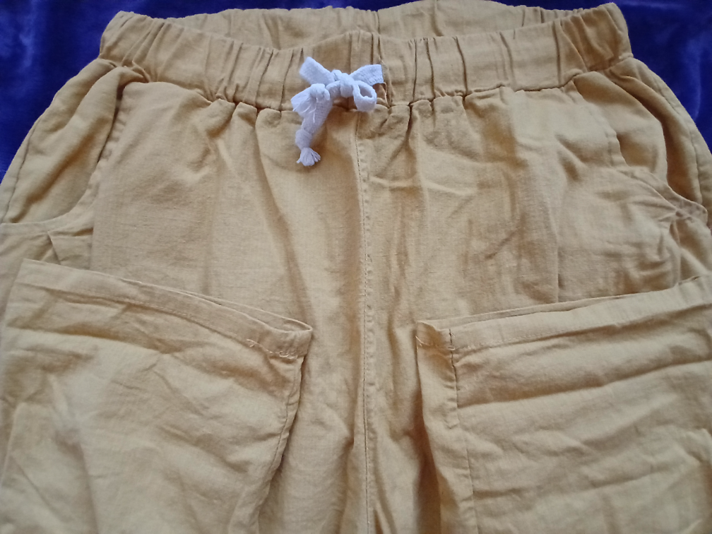 Zute pamucne pantalone na lastis, L-3XL slika #2