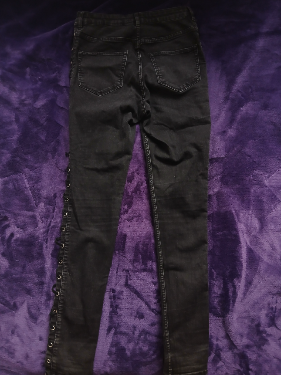 H&M crne uske farmerke sa pertlanjem sa strane, 38 slika #4