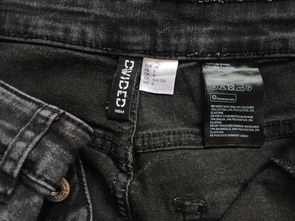 H&M crne uske farmerke sa pertlanjem sa strane, 38 slika #5