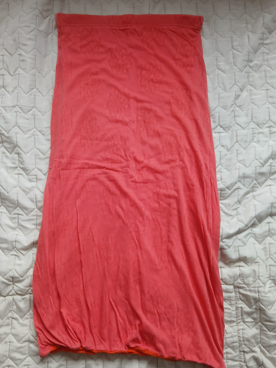 Koralna uska rastegljiva duga suknja, M slika #1