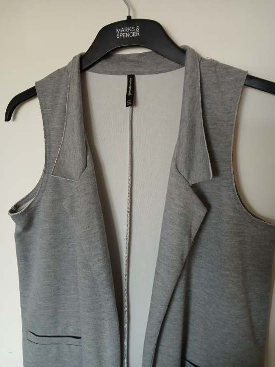 Stradivarius sivi dugacki sako - kardigan, M slika #2