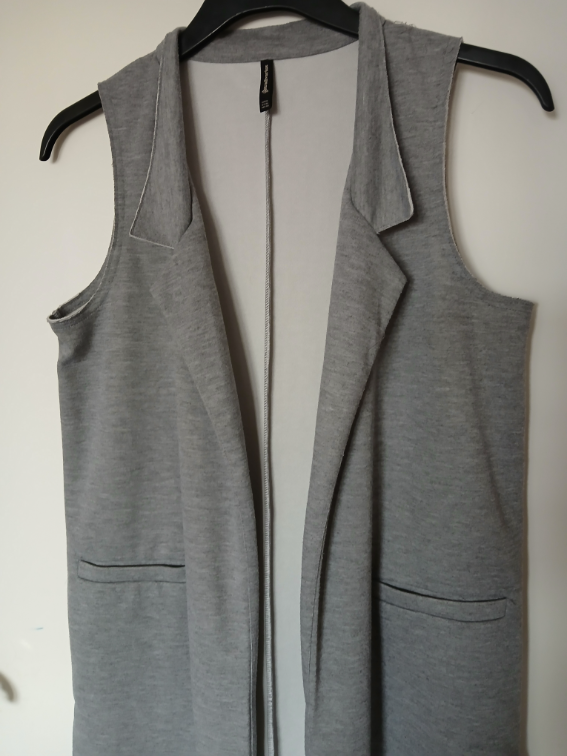 Stradivarius sivi dugacki sako - kardigan, M slika #3