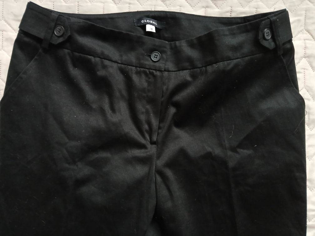 Global crne pamucne poslovne pantalone, L slika #2