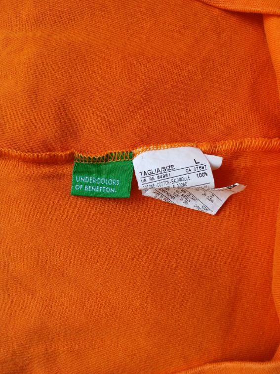 Benetton narandzasta pamucna mini suknja, L-XL slika #2