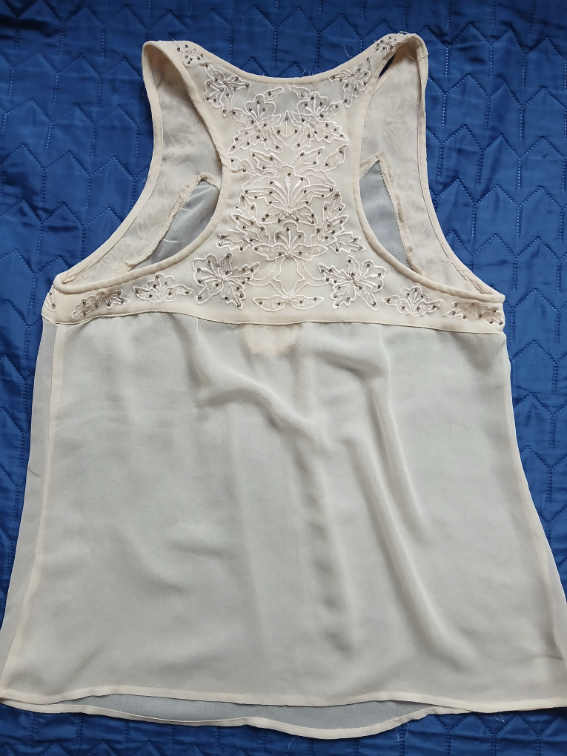 Pull&Bear krem providna bluza bez rukava, S slika #4
