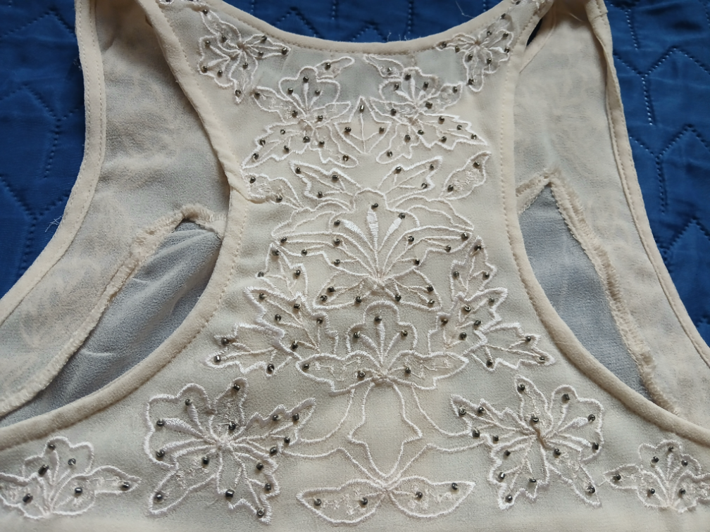 Pull&Bear krem providna bluza bez rukava, S slika #5