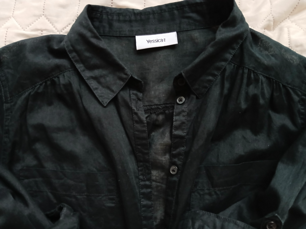 Yessica crna kosulja sa podesivim rukavima, S-M slika #3