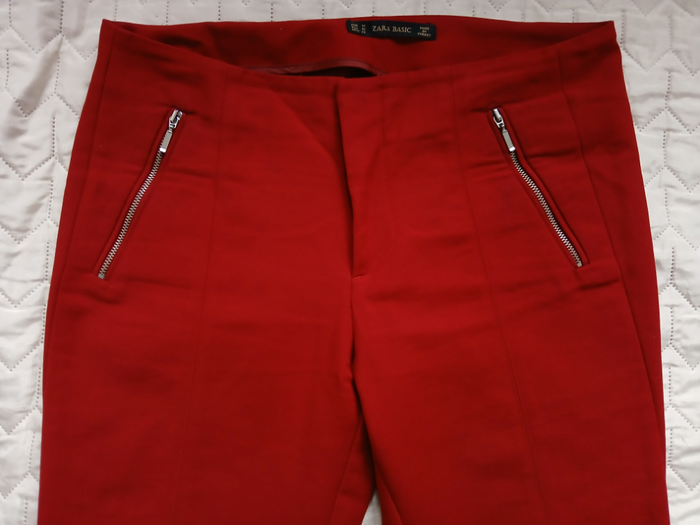 Zara bordo-tamno crvene pantalone, M slika #2