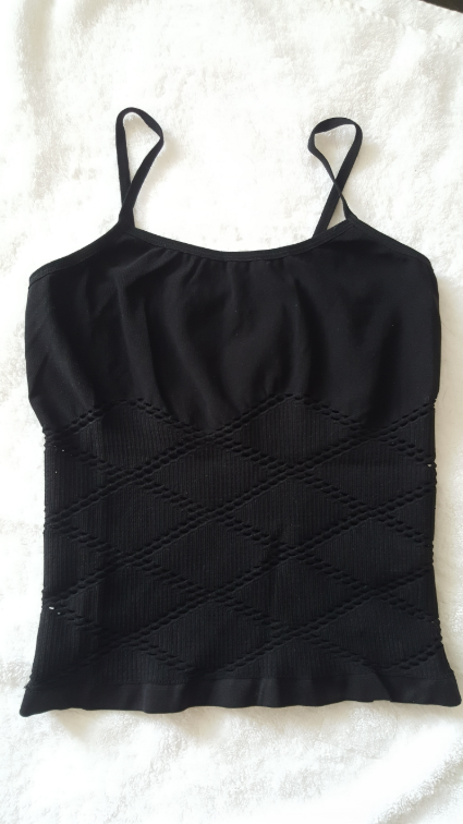 Crna crop rupicasta majica na bretele, S-M slika #1