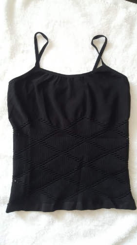 Crna crop rupicasta majica na bretele, S-M