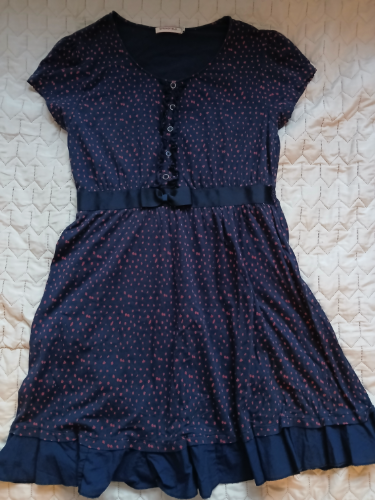 Springfield pamucna teget haljina sa srcima,XL-XXL