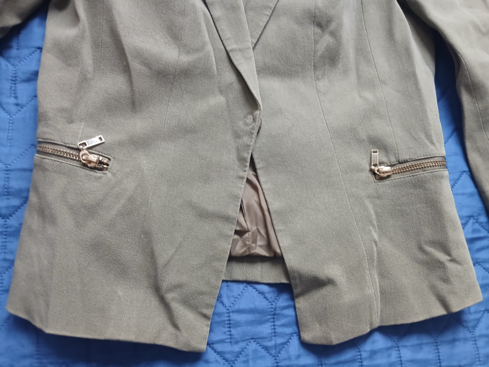 H&M maslinasto zeleni sako- jaknica sa nitnama, 38 slika #3