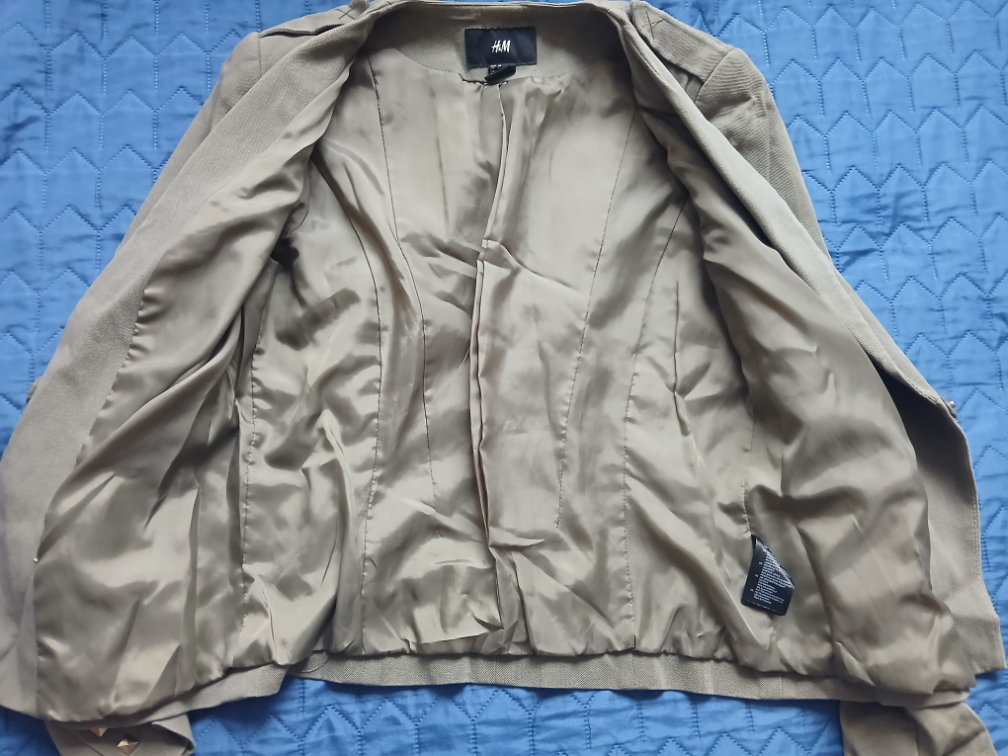 H&M maslinasto zeleni sako- jaknica sa nitnama, 38 slika #5