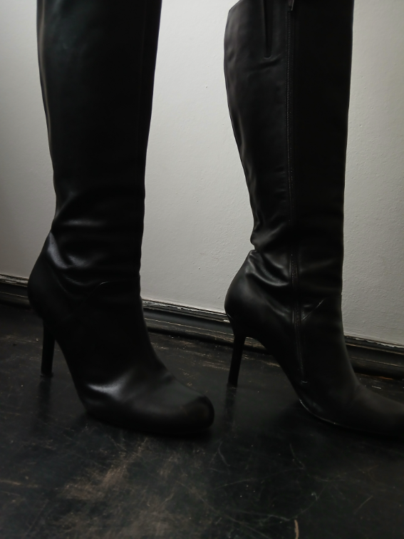 Via Spiga crne kozne cizme na tanku stiklu, 42 slika #4