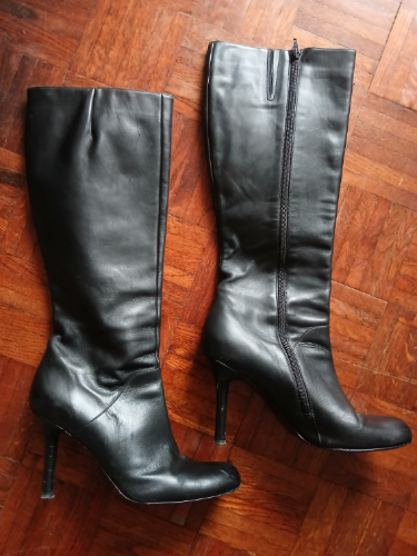 Via Spiga crne kozne cizme na tanku stiklu, 42