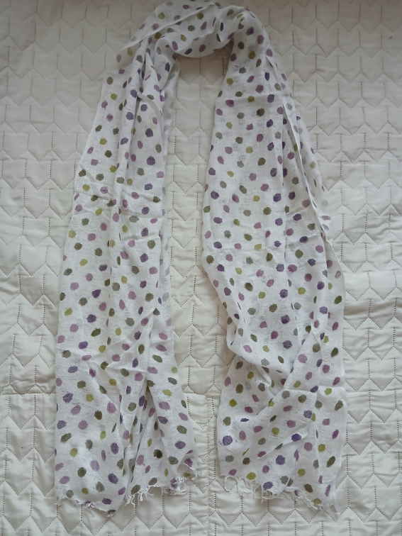 OVS bela viskozna marama - esarpa na sarene tufne slika #2