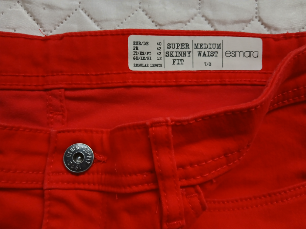 Nove Esmara crvene pamucne skinny pantalone, 40 slika #3