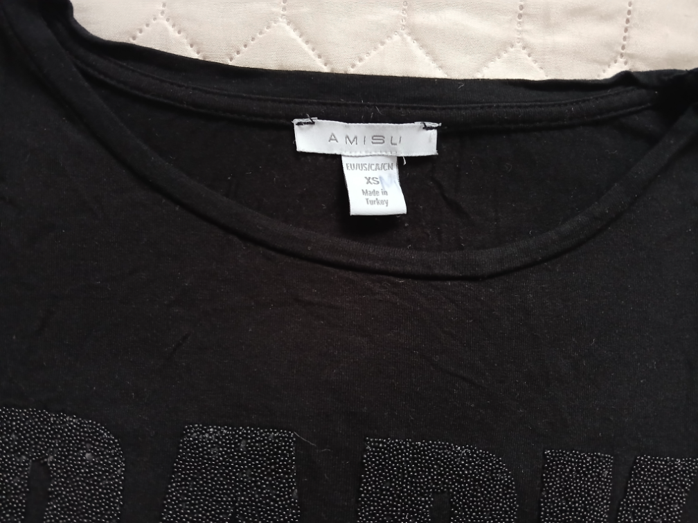 Amisu crna "Dark" viskozna majica, XS slika #3