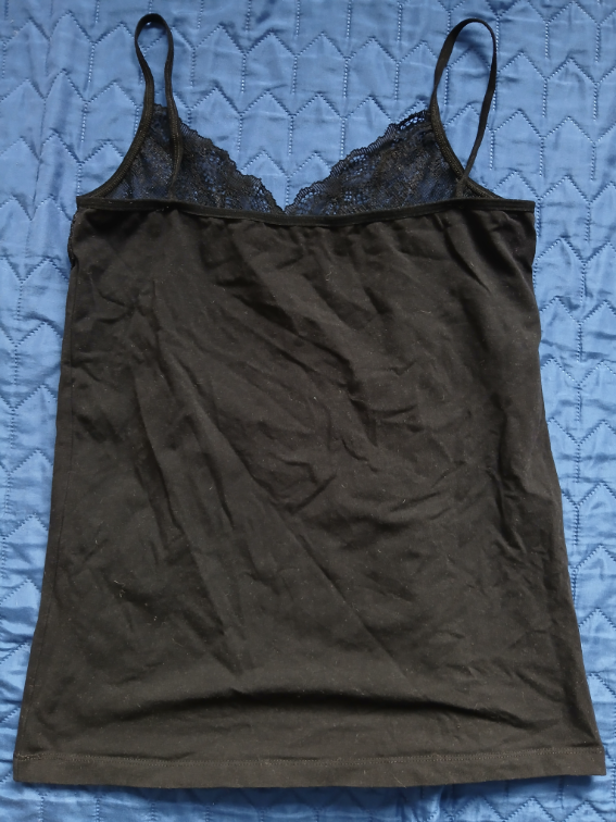 Crna potkosulja/podmajica sa cipkom, L slika #3