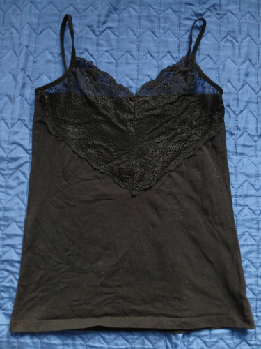 Crna potkosulja/podmajica sa cipkom, L