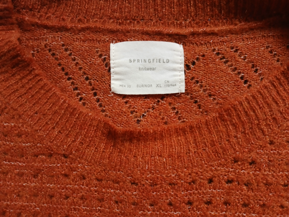 Nov Springfield bakarni-narandzasti dzemper, XL slika #4