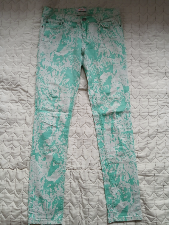 FB Sister zeleno-bele sarene pantalone, M slika #1