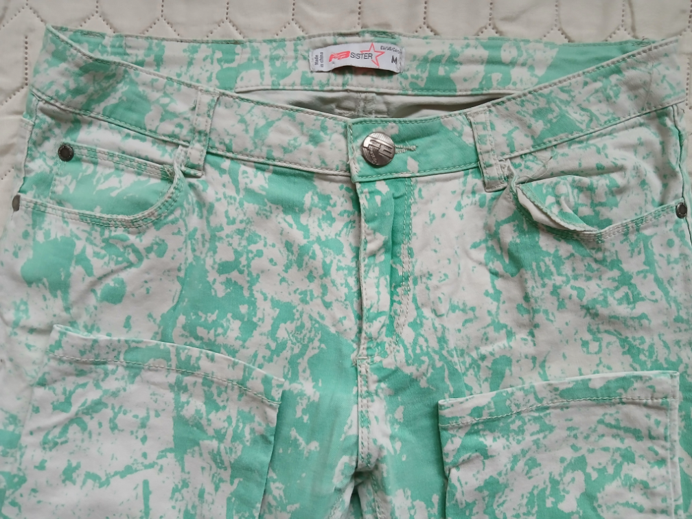 FB Sister zeleno-bele sarene pantalone, M slika #2