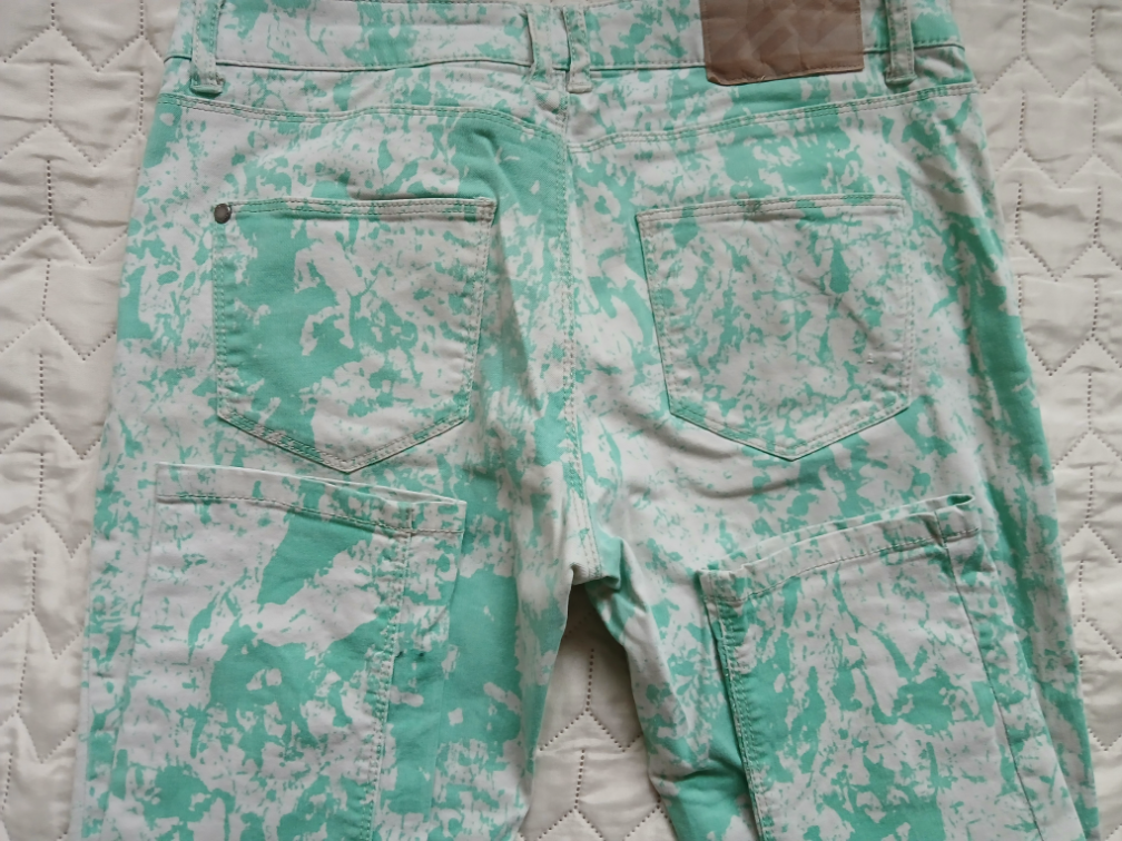 FB Sister zeleno-bele sarene pantalone, M slika #4