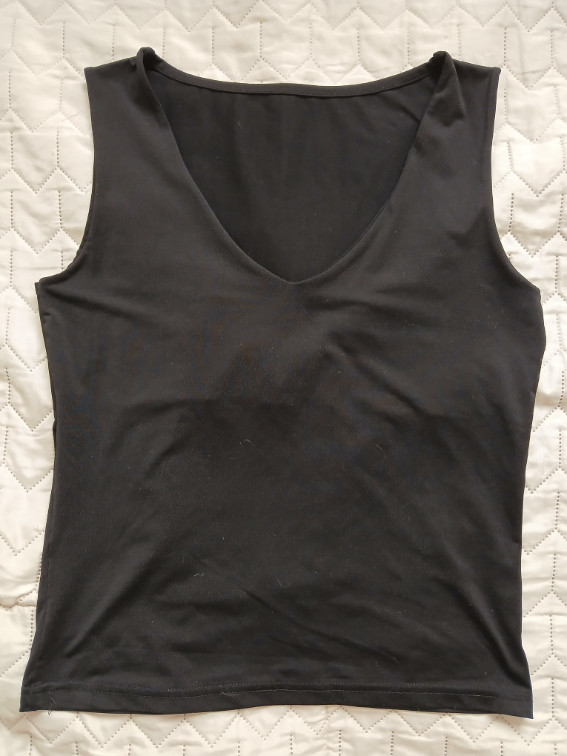 Crna bluza bez rukava sa V izrezom, S-M slika #1