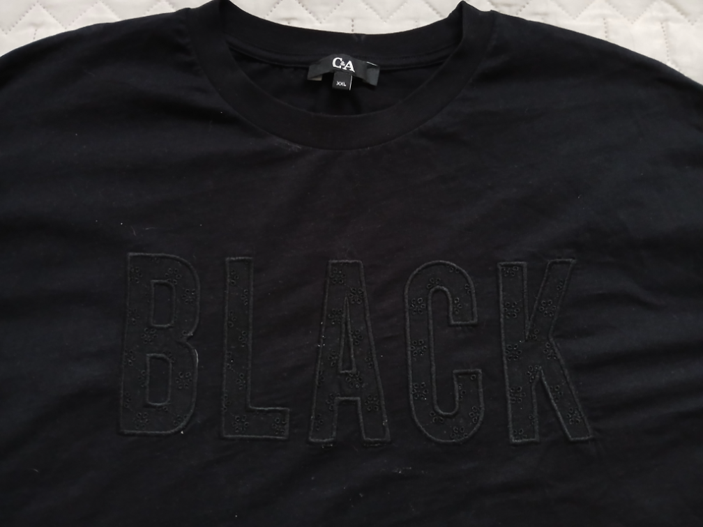 C&A crna majica sa natpisom "Black", XXL slika #2