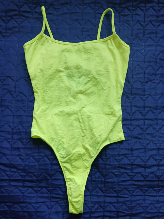 Bershka fluorescentno zuti tanga bodi/kupaci, M slika #1