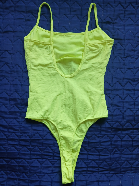 Bershka fluorescentno zuti tanga bodi/kupaci, M slika #2