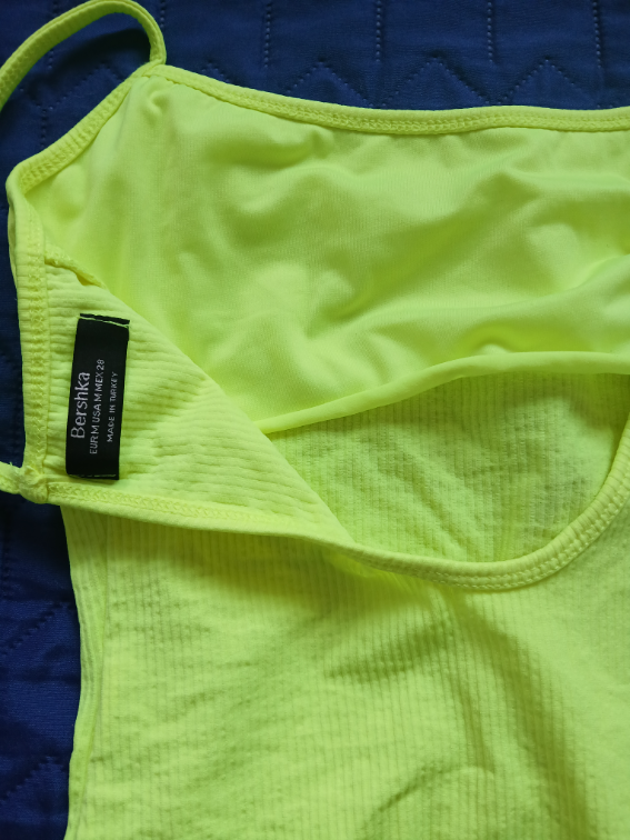 Bershka fluorescentno zuti tanga bodi/kupaci, M slika #3