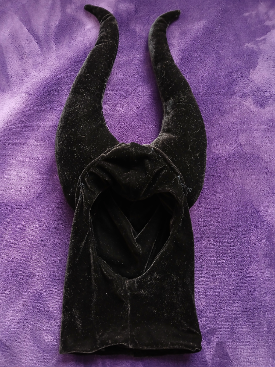Halloween Maleficent/Grdana plisana maska/rogovi slika #2