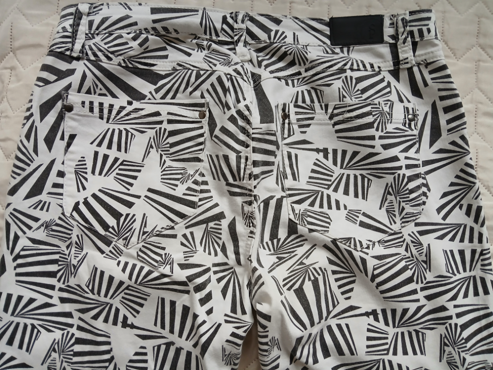 SisterS Point Fuss-12 crno-bele pantalone, L slika #4