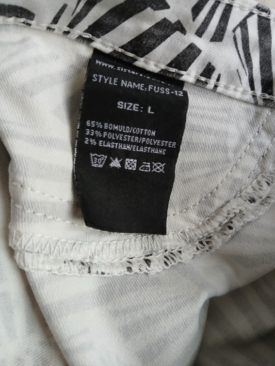 SisterS Point Fuss-12 crno-bele pantalone, L slika #5