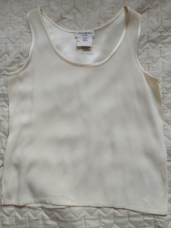 Yves Saint Laurent svilena krem bluza, L-XL slika #1