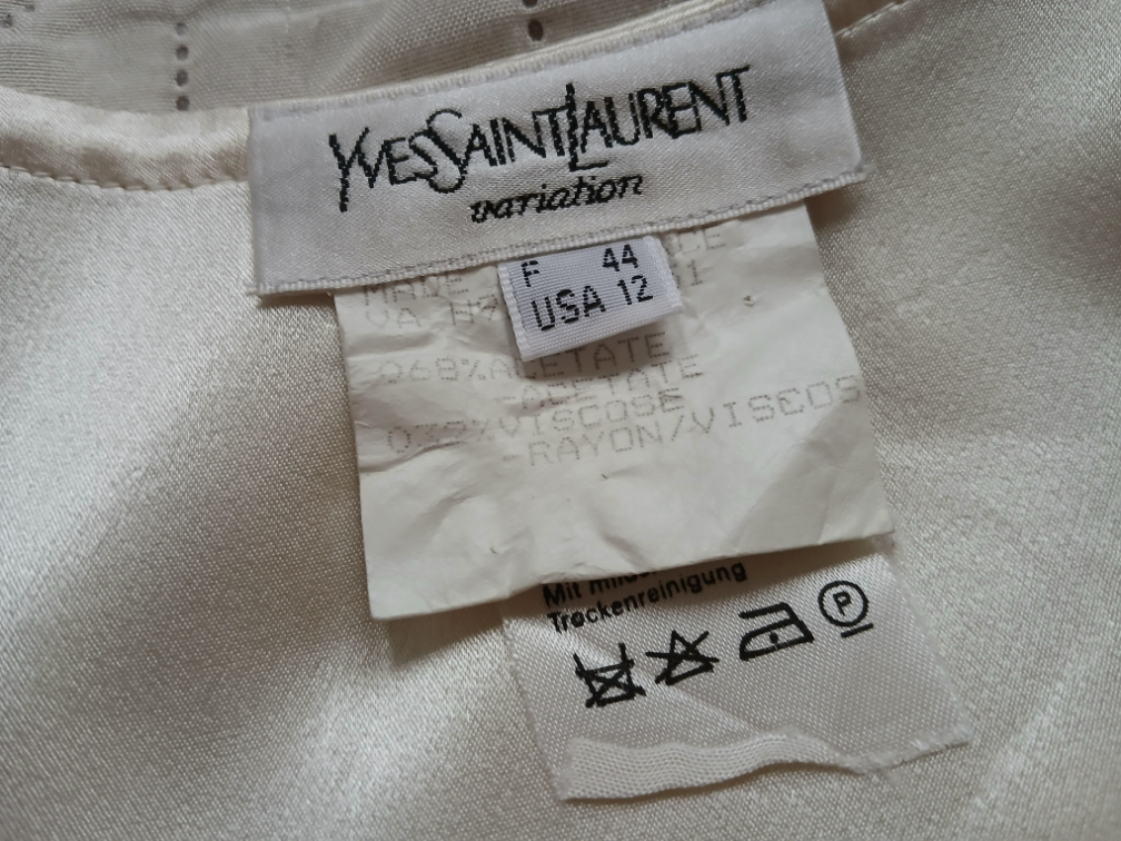 Yves Saint Laurent svilena krem bluza, L-XL slika #2