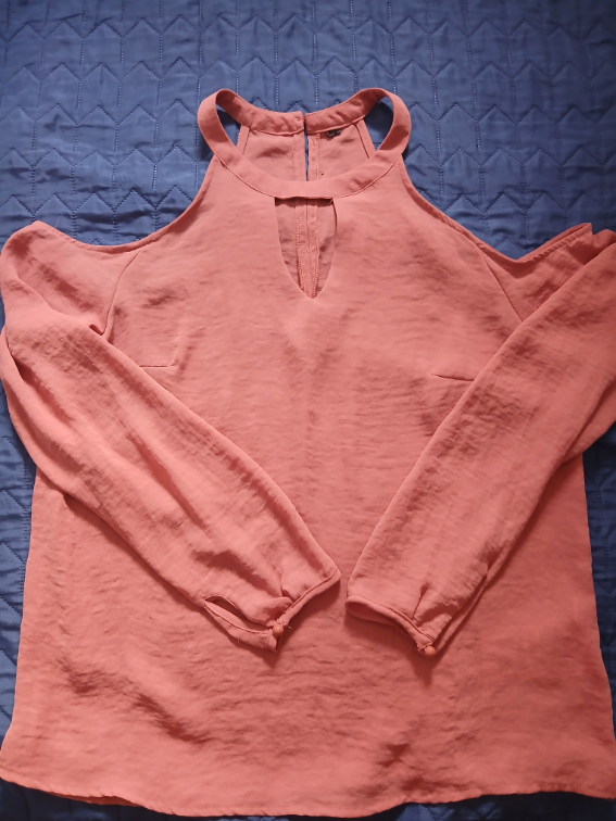 Amisu koralna/roze kosulja - bluza bez ramena, M-L slika #1