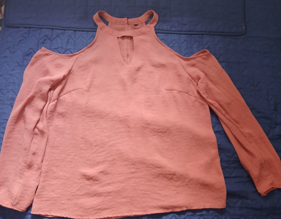 Amisu koralna/roze kosulja - bluza bez ramena, M-L slika #2