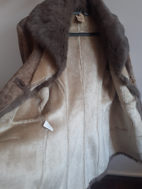 Nova bunda sa pravim zecjim krznom, L-XL slika #3