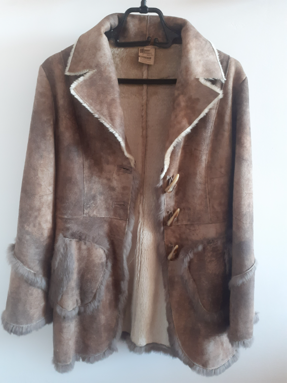 Nova bunda sa pravim zecjim krznom, L-XL slika #5