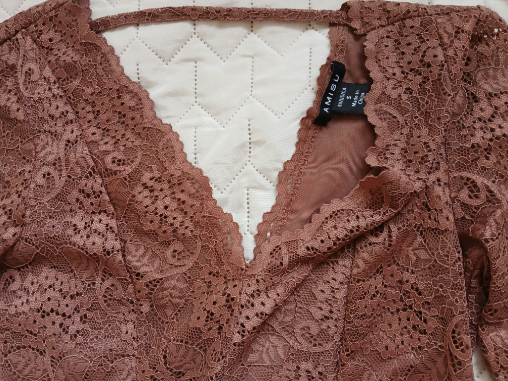 Nov Amisu braon cipkani bodi, S-M slika #3