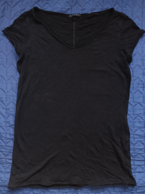 Sisley crna pamucna/modal majica kratkih rukava, L slika #1