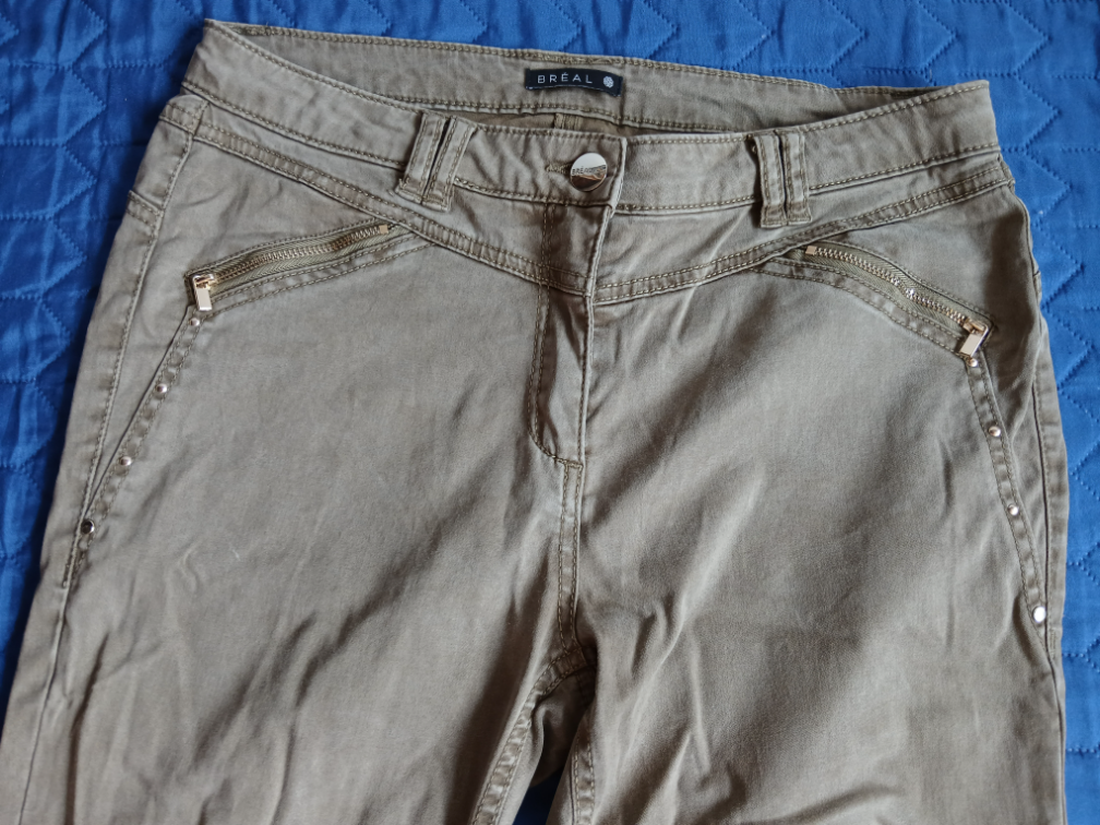 Bréal maslinasto zelene-drap pantalone, 38 slika #2