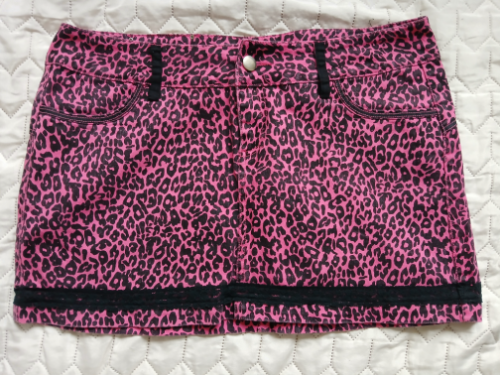 Nova Killer Cat roze leopard mini suknja, M-L