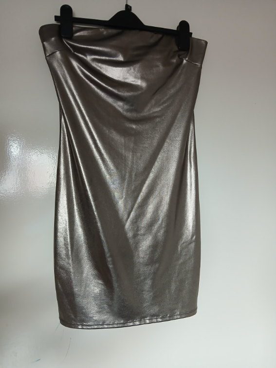 Nova Forever 21 srebrna metalik top haljina, L slika #2