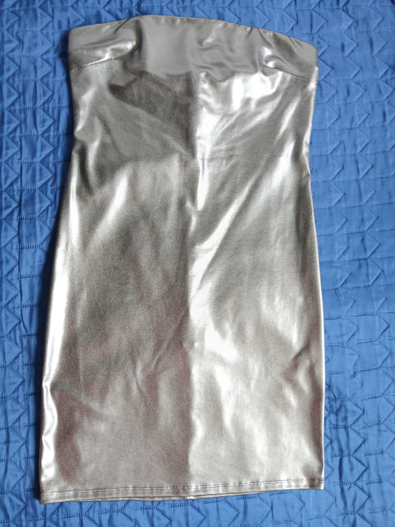 Nova Forever 21 srebrna metalik top haljina, L slika #4