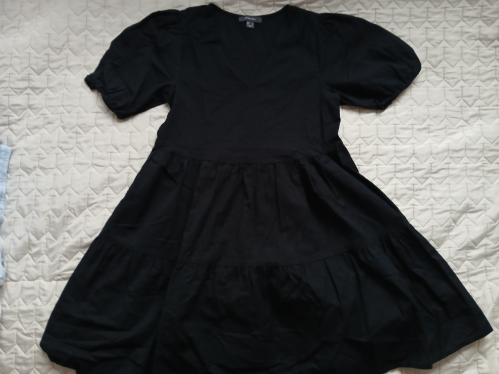 Nova Primark crna haljina sa puf rukavima, 34 slika #1