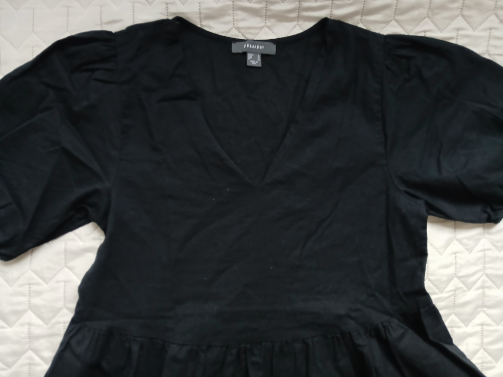 Nova Primark crna haljina sa puf rukavima, 34 slika #2